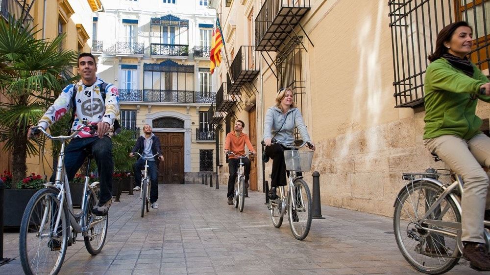 Centro histórico de Valencia en bicicleta
