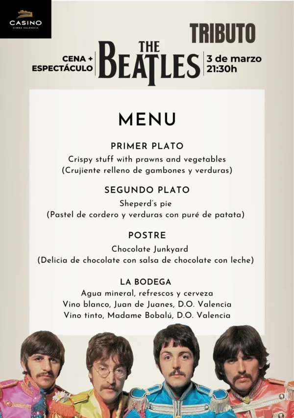 menu the beatles casino cirsa valencia